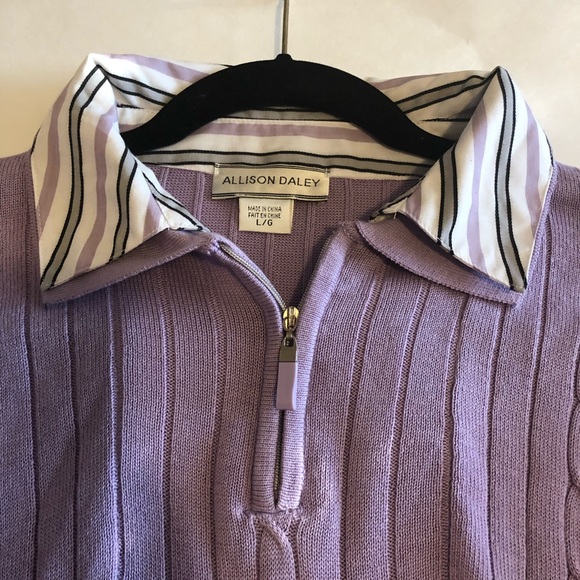 Allison Daley Lilac Sweater with Collar & Cuffs - Picture 4 of 8